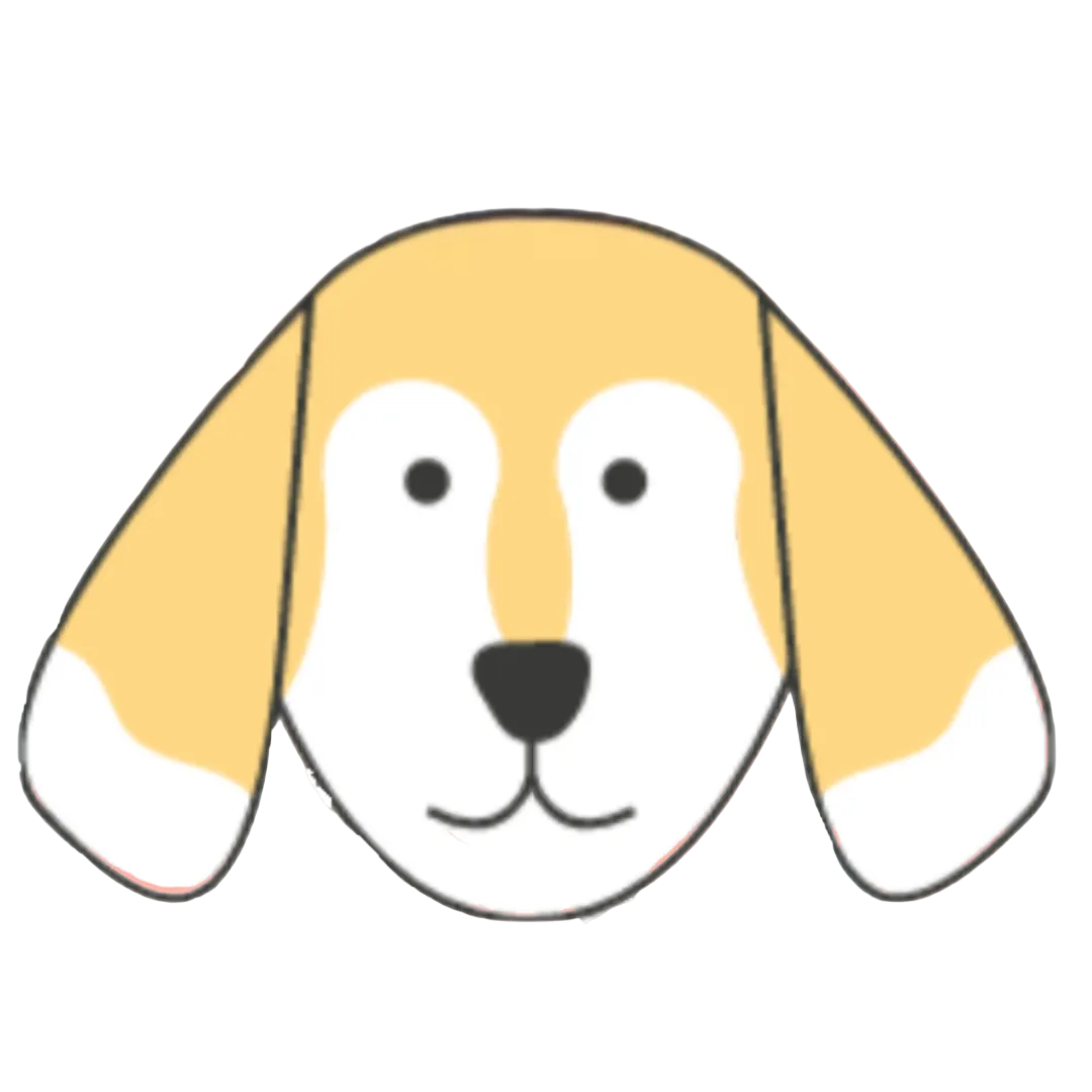 Face of a senior dog with yellow floppy ears and white/gray face