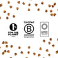 Petaluma certifications surrounded by pieces of baked food: 1% for the Planet, Certified B Corporation, Climate Neutral