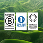 Petaluma certifications: Certified B Corporation, 1% for the Planet, and Climate Neutral